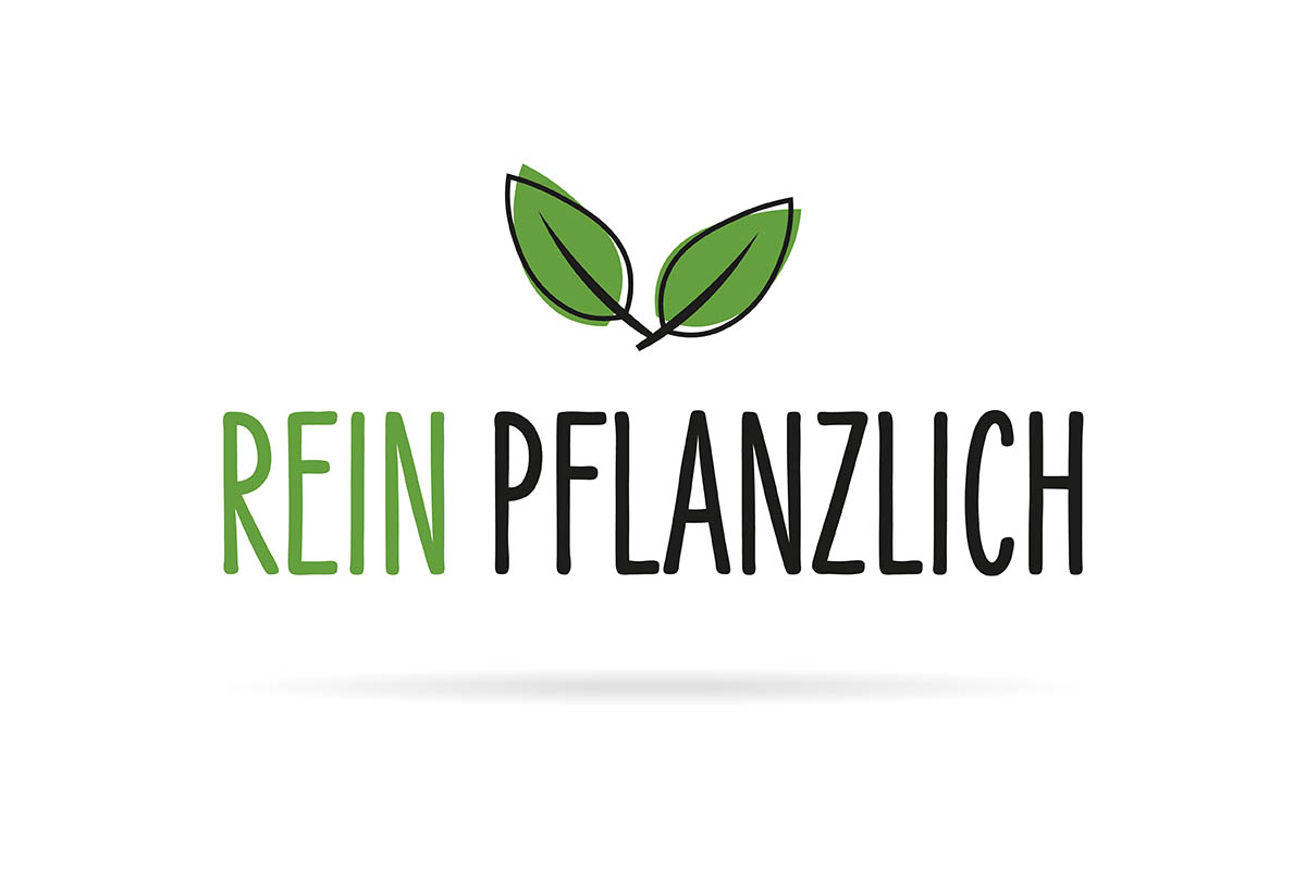 Vektor - Icon mit Schriftzug rein pflanzlich